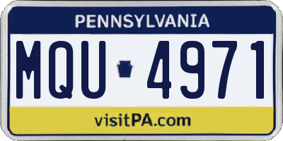 PA license plate MQU4971