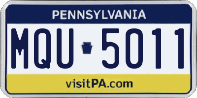 PA license plate MQU5011