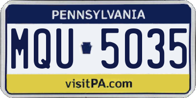 PA license plate MQU5035