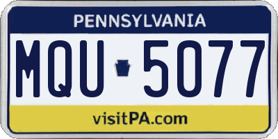 PA license plate MQU5077