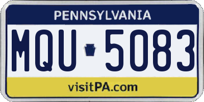 PA license plate MQU5083