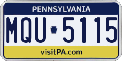 PA license plate MQU5115