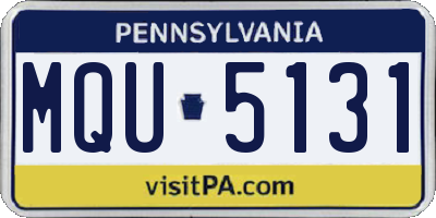 PA license plate MQU5131