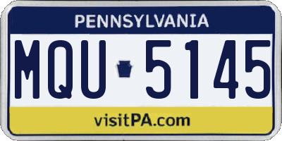 PA license plate MQU5145