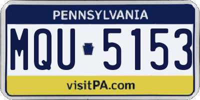 PA license plate MQU5153