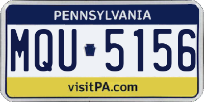 PA license plate MQU5156