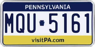 PA license plate MQU5161