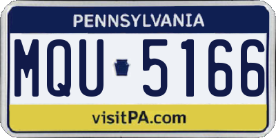 PA license plate MQU5166