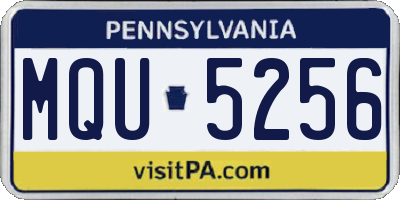 PA license plate MQU5256