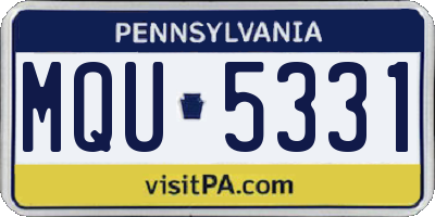 PA license plate MQU5331
