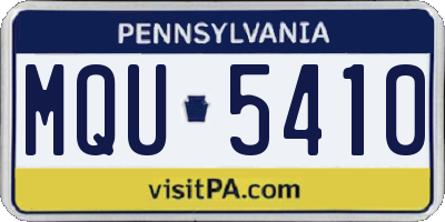 PA license plate MQU5410