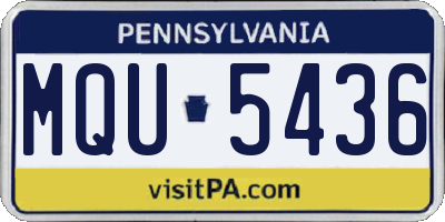 PA license plate MQU5436