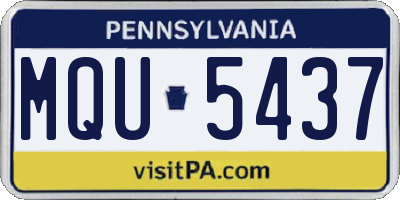 PA license plate MQU5437