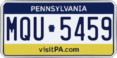 PA license plate MQU5459