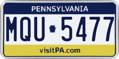 PA license plate MQU5477