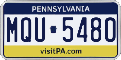 PA license plate MQU5480