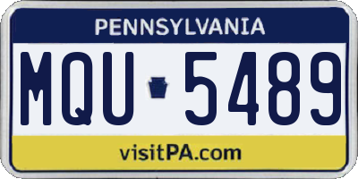 PA license plate MQU5489
