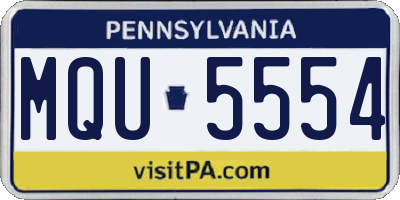PA license plate MQU5554