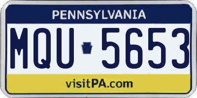 PA license plate MQU5653