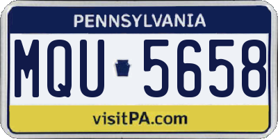 PA license plate MQU5658