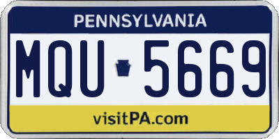PA license plate MQU5669