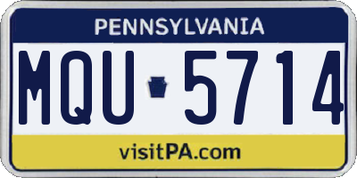 PA license plate MQU5714