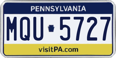 PA license plate MQU5727