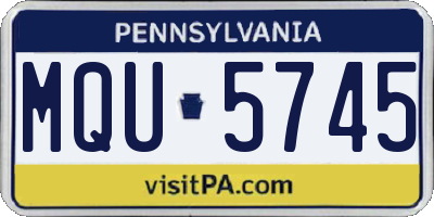 PA license plate MQU5745