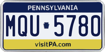 PA license plate MQU5780