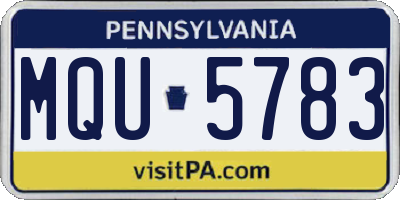 PA license plate MQU5783