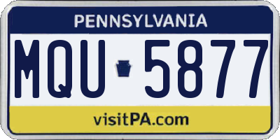 PA license plate MQU5877