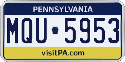 PA license plate MQU5953