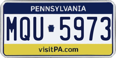 PA license plate MQU5973