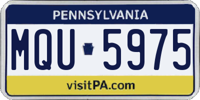 PA license plate MQU5975