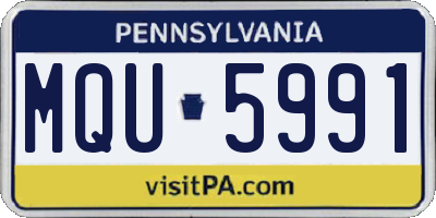 PA license plate MQU5991