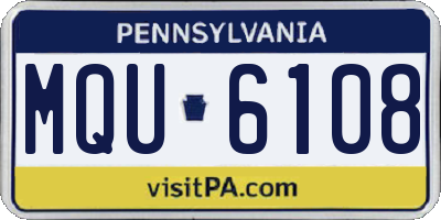 PA license plate MQU6108
