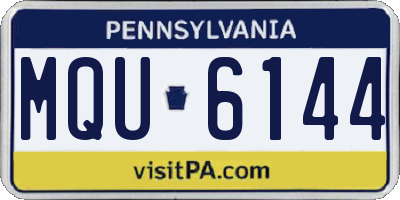 PA license plate MQU6144