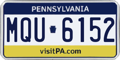 PA license plate MQU6152