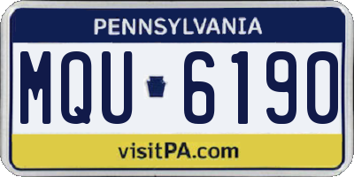 PA license plate MQU6190