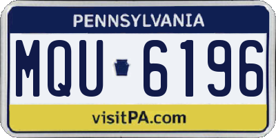 PA license plate MQU6196