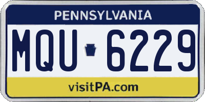 PA license plate MQU6229