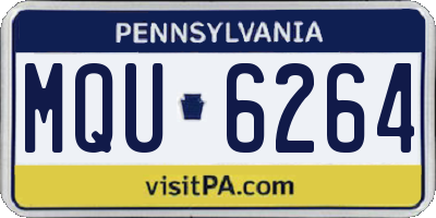 PA license plate MQU6264