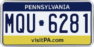 PA license plate MQU6281