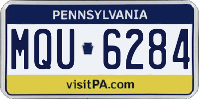 PA license plate MQU6284