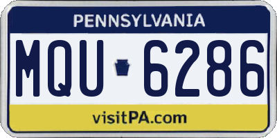 PA license plate MQU6286