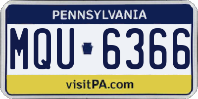 PA license plate MQU6366
