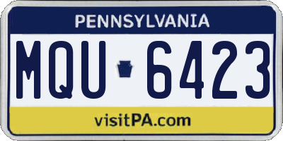PA license plate MQU6423