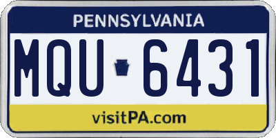 PA license plate MQU6431
