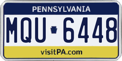 PA license plate MQU6448