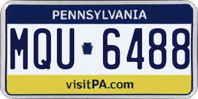 PA license plate MQU6488